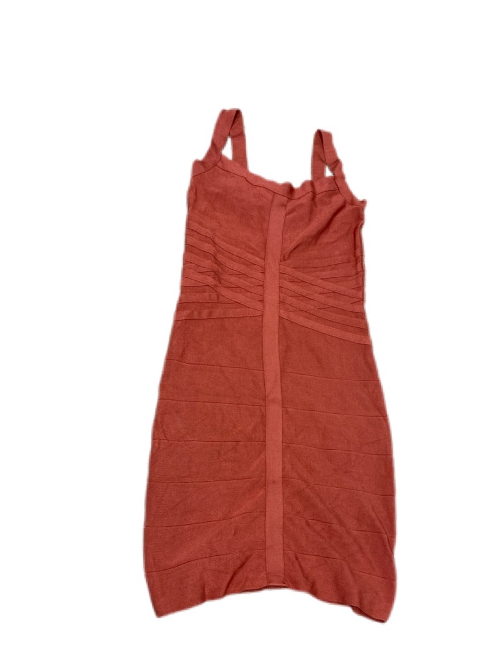 bebe Rust-Red Bandage Midi Dress